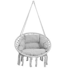 Viseča boho gugalnica z mehko blazino – primerna za notranjo in zunanjo uporabo