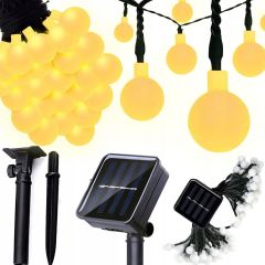 Solarna vrtna svetilka LED Girlanda DEKORATIVNA 50 kroglic LED svetlobna veriga 9m 2700K Toplo bela