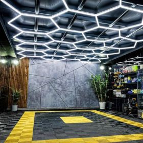 Modularni sistem razsvetljave HEXAGON LED / 243 x 483 cm / 768W / hladno bela 6000K